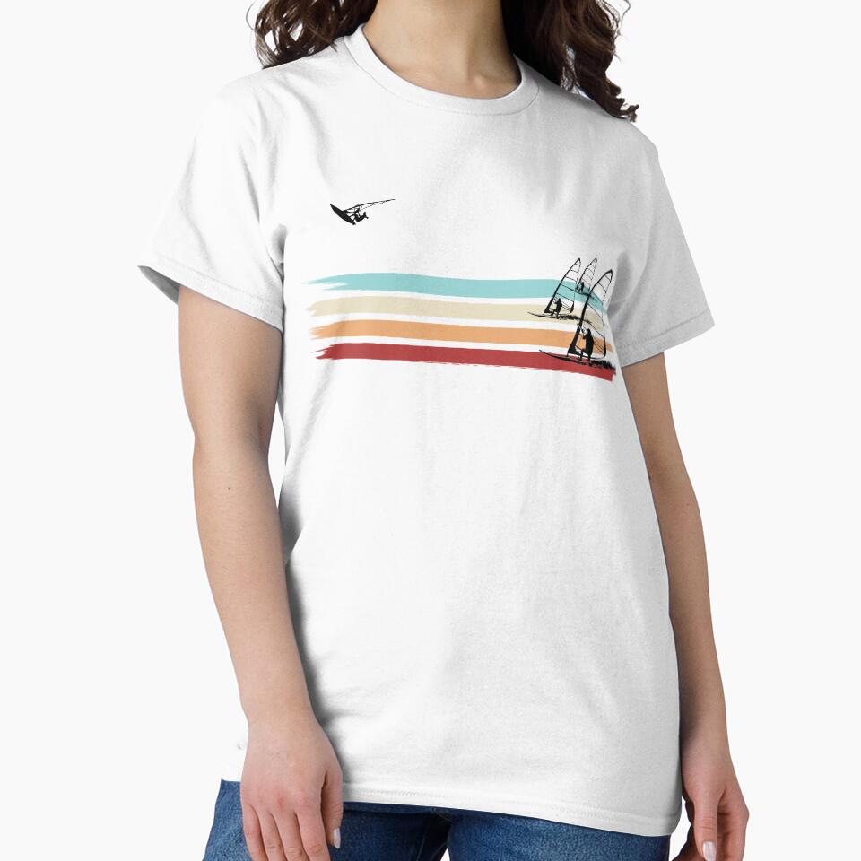 Windsurfing Retro racing Paint Stripe windsurfer by Surfer Dave Designs