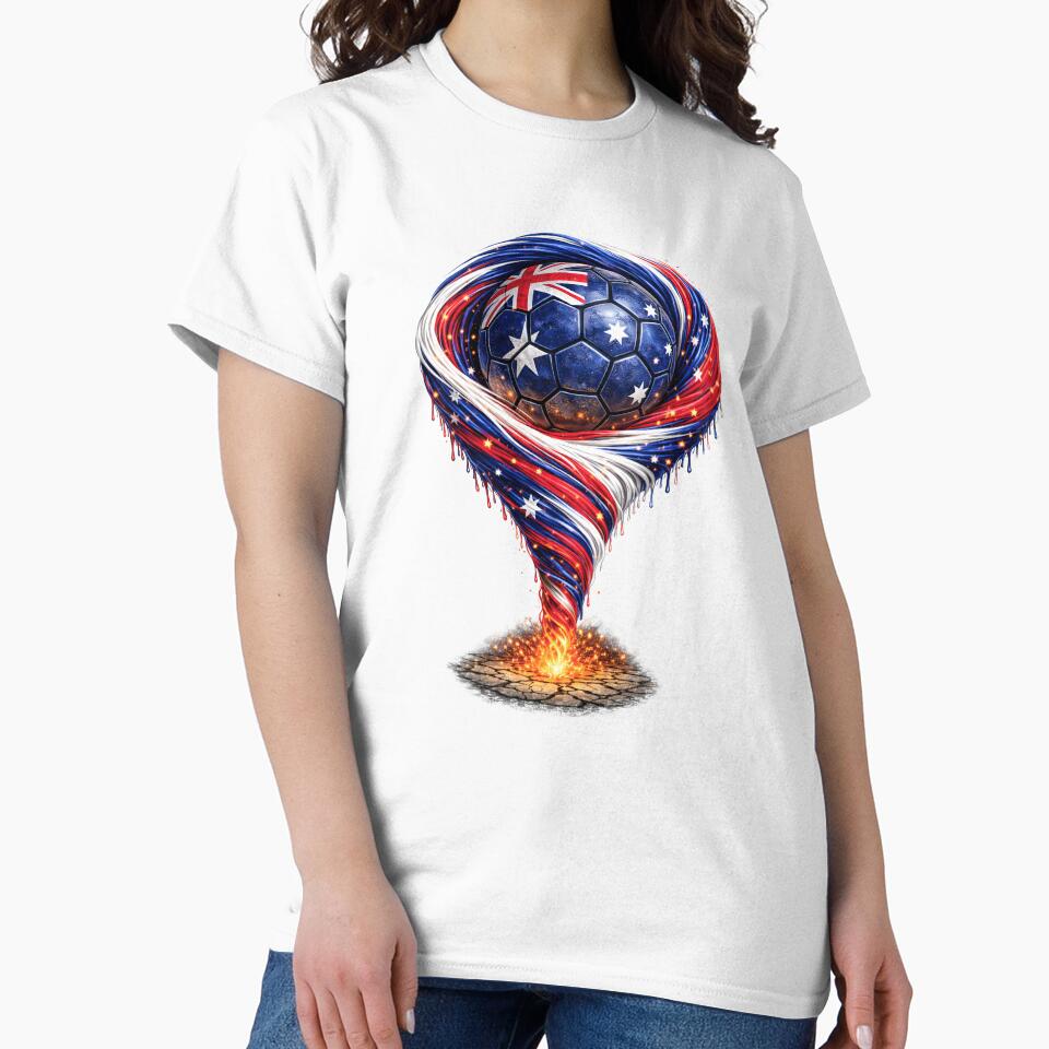 Australia Soccer Tornado: Blue White Red Vortex Art by FunToTheFullest