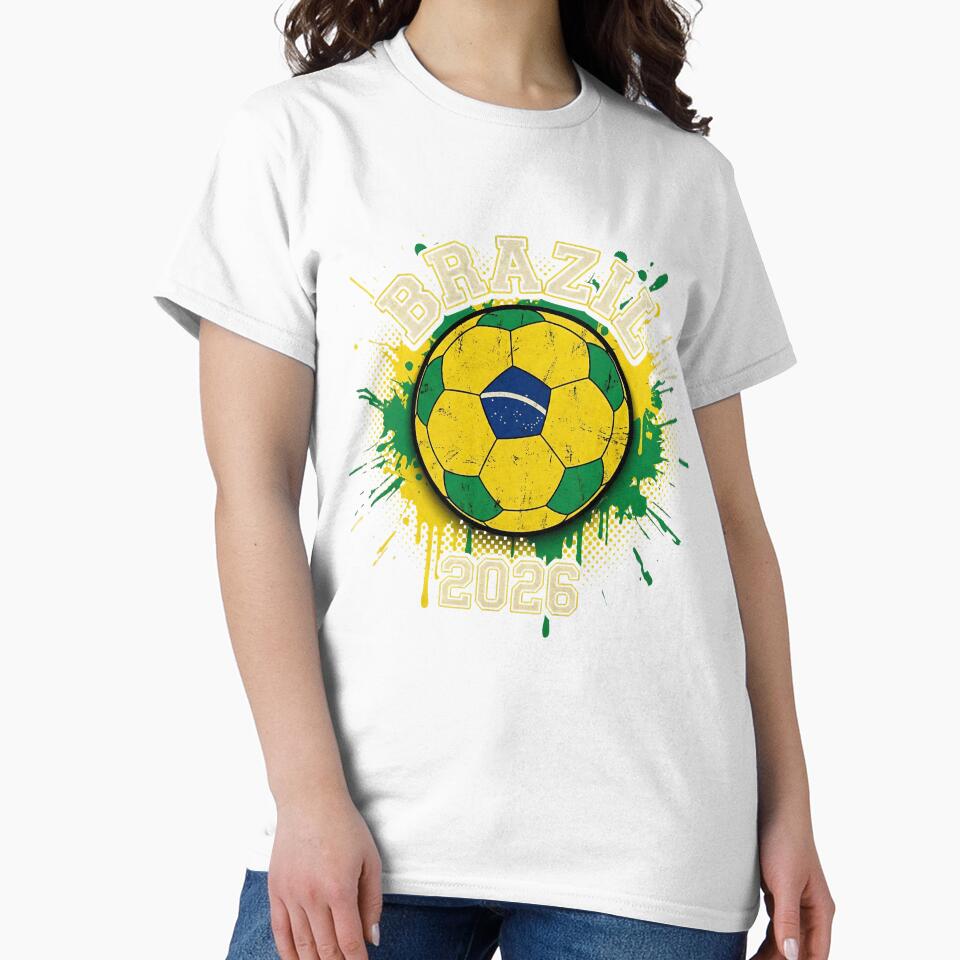 Brazil 2026 Soccer - Paint Splash Flag Ball by Imaginationbeyond
