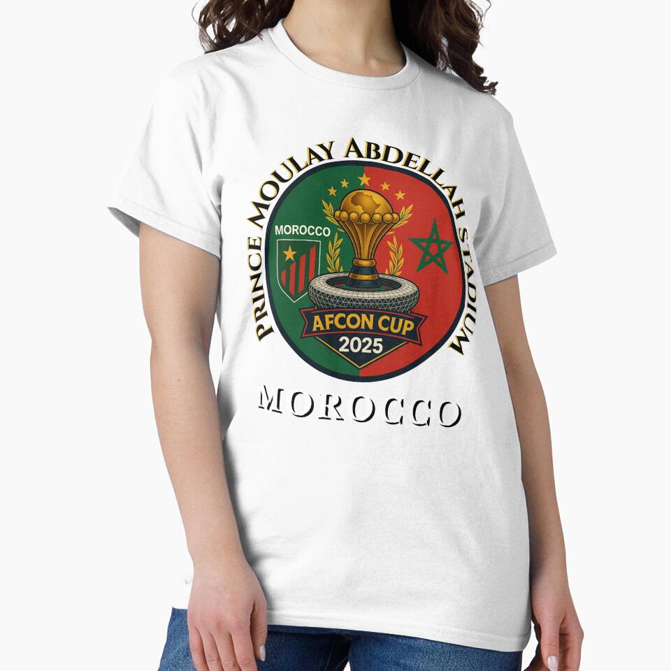 AFCON 2025 Morocco • Prince Moulay Abdellah Stadium • Atlas Lions Football Emblem Design by InPrintedWord