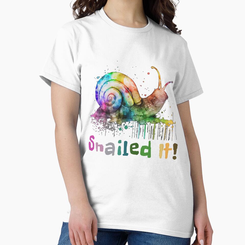 Cool Snail Rainbow Colors Snailed It  Funny slogan with Snail by GENESIS-POD