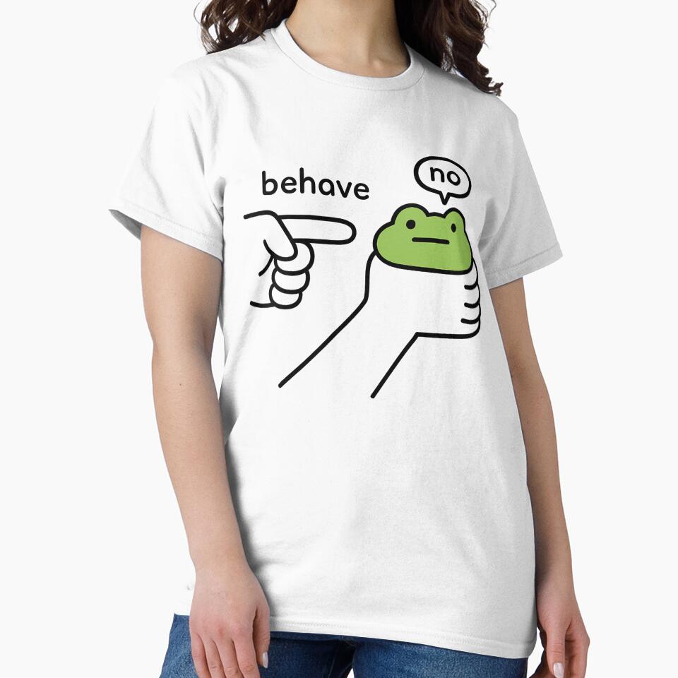 Funny Stubborn Frog "No Behave" Sassy Meme Attitude by haitrieuic96