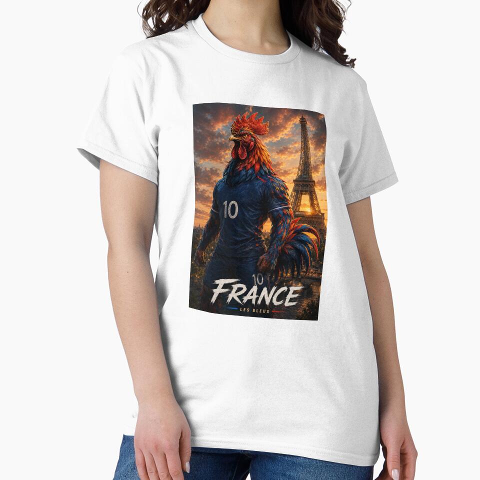 France Rooster Warrior Fantasy Football Art | Paris Fan Design by Adham2001