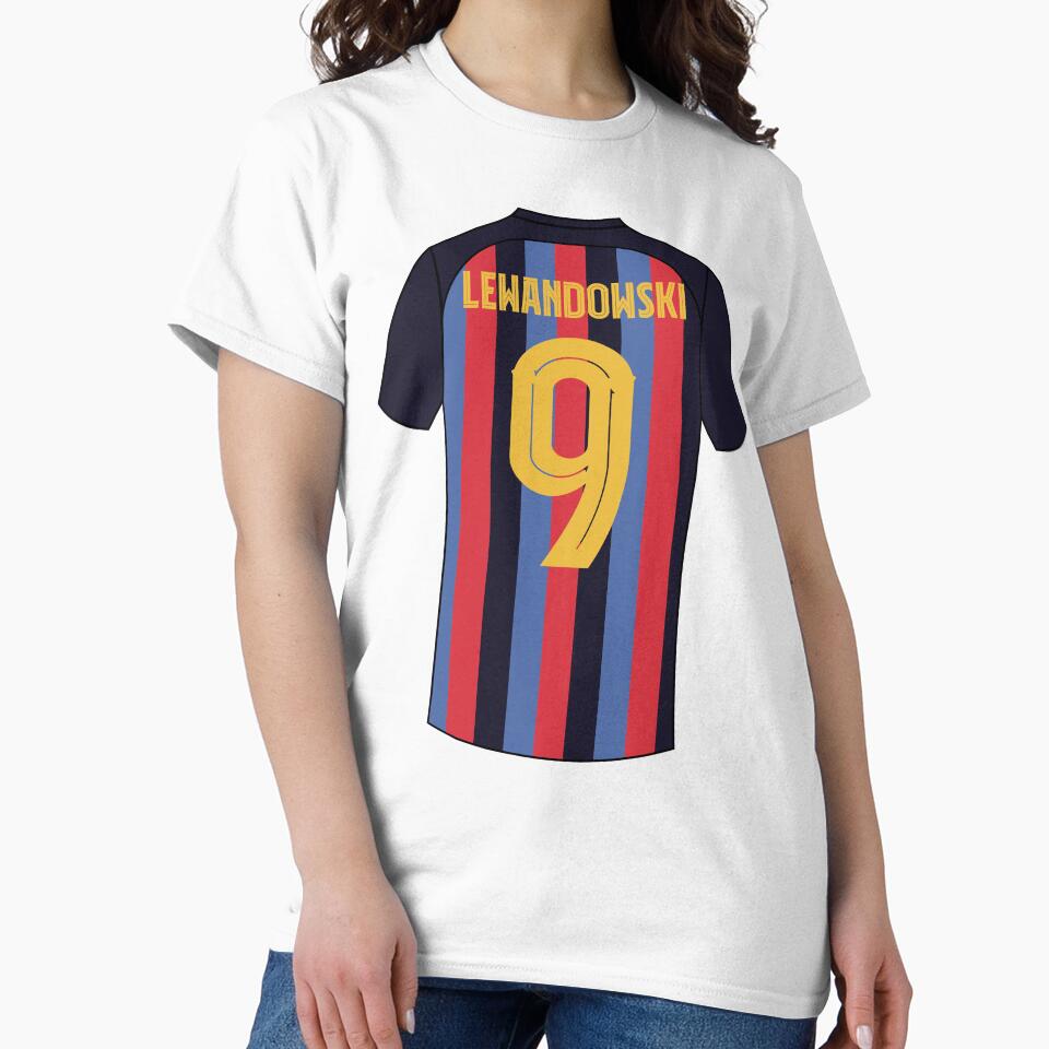 Lewandowski barcelona football jersey number 9 by Justtrendytees