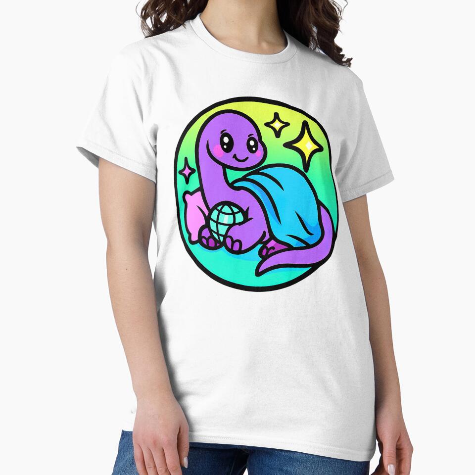 Cute Brontosaurus, Brontosaurus Cute, Y2k Style Art by graphic-genie