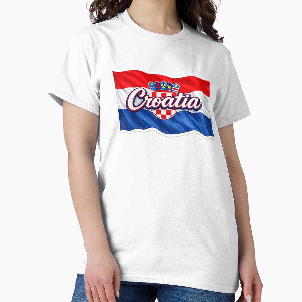 Croatia Waving Flag Typography – Croatian National Pride Design by GarnerSupplyCo