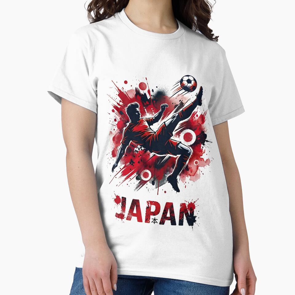 Japanese Football Colors Classic Shirt | Blue White Soccer Pride Tee | Japan Fan Gift Idea by 3ac-Arts
