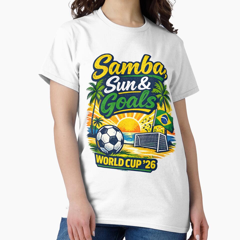 Samba, Sun & Goals – World Cup ’26 Brazil Football Design by WhisperFrame