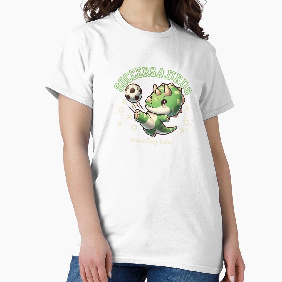 Soccersaurus - Cute Triceratops Dinosaur Playing Soccer by The magic  Yellow bus