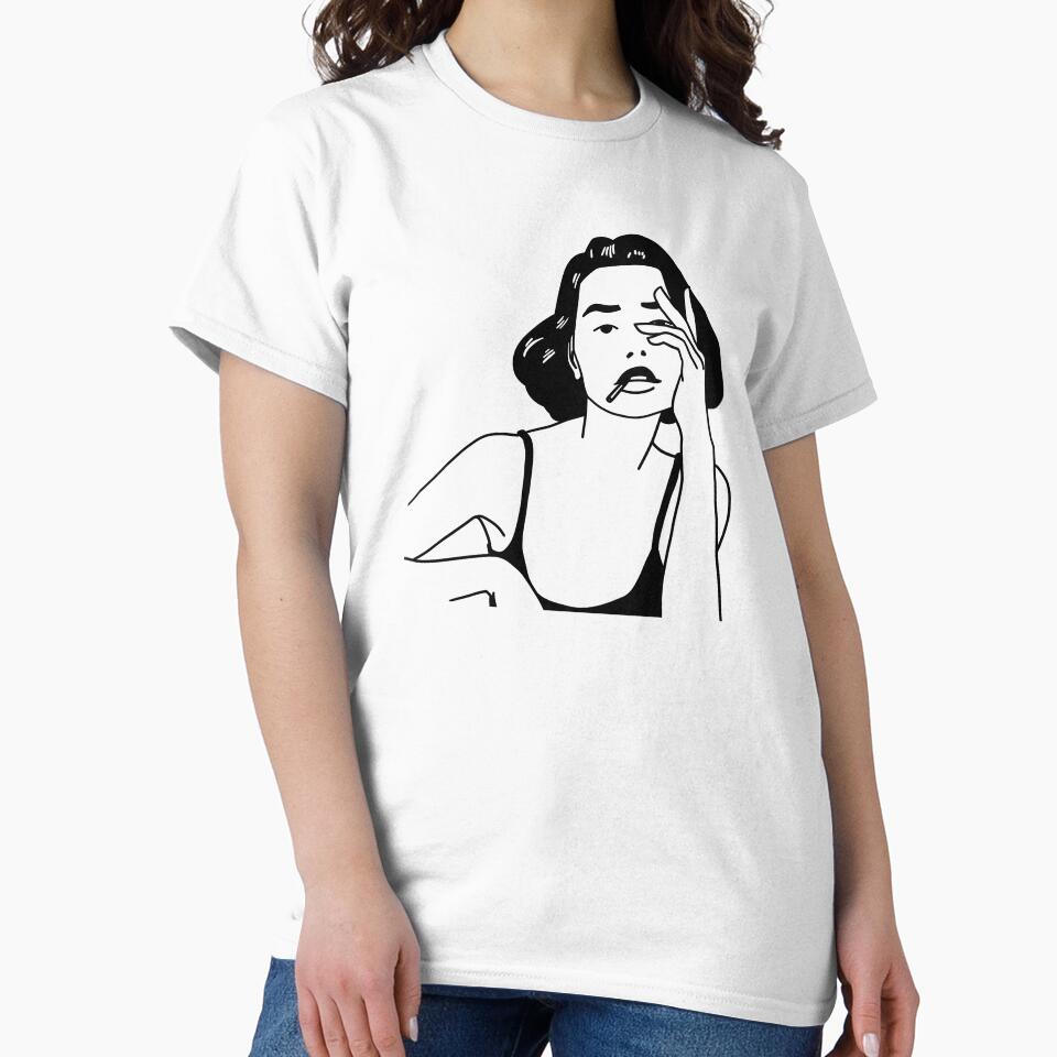 Minimalist Hipster Chick with Cigarette by AbiTheDesigner