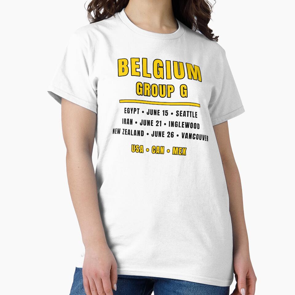 Belgium Football Fixtures T-Shirt – Group G Schedule Shirt by The Hairy Melon