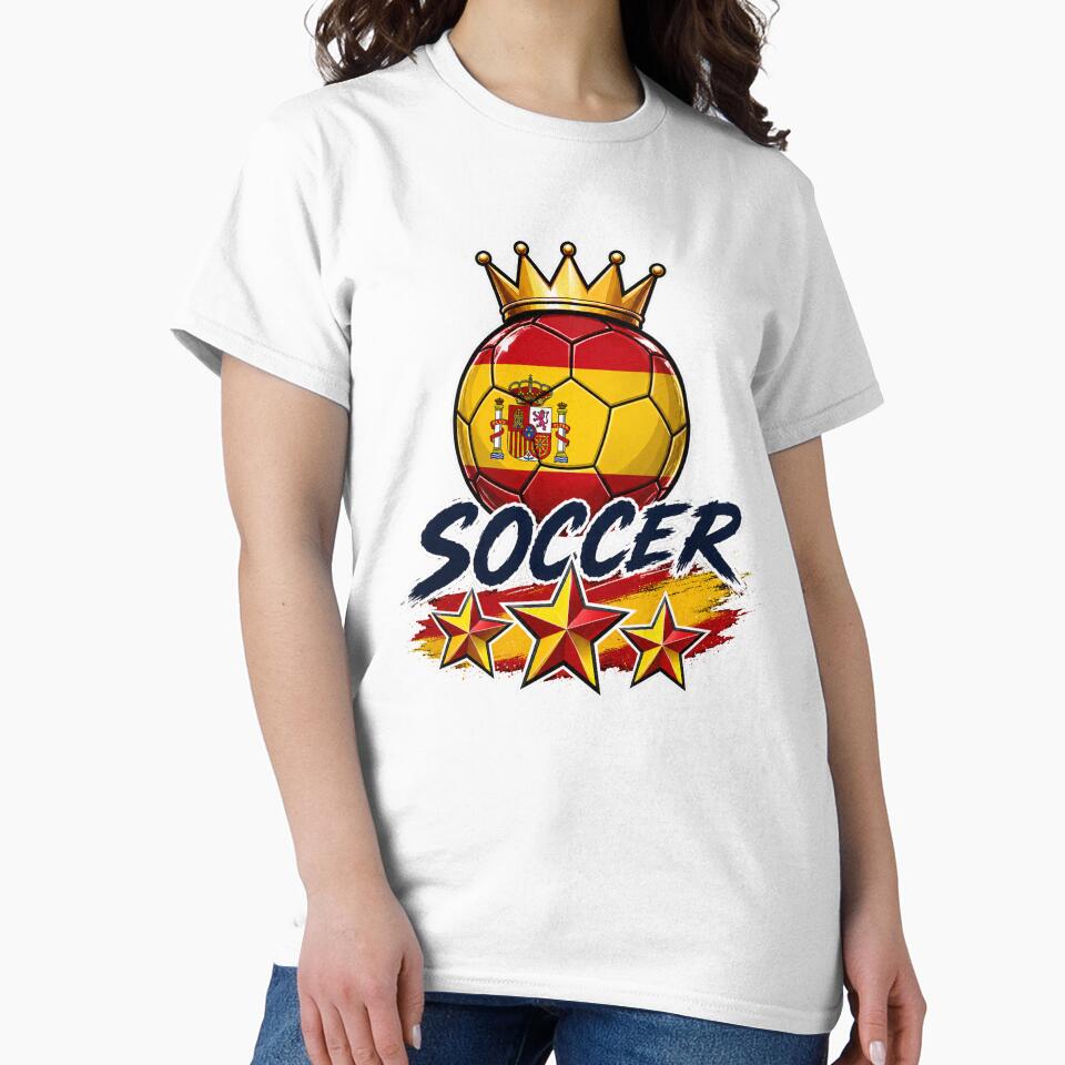 Spain Flag Crowned Soccer Ball by QuiteOrbit