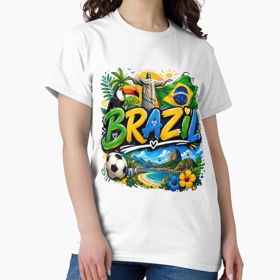 Brazil Pride Colorful Travel Soccer Carnival Tropical Design by Wear Sculpt