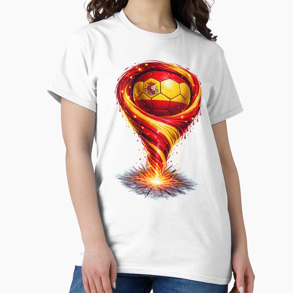 Spain Football Tornado: Red and Gold Vortex Art by FunToTheFullest