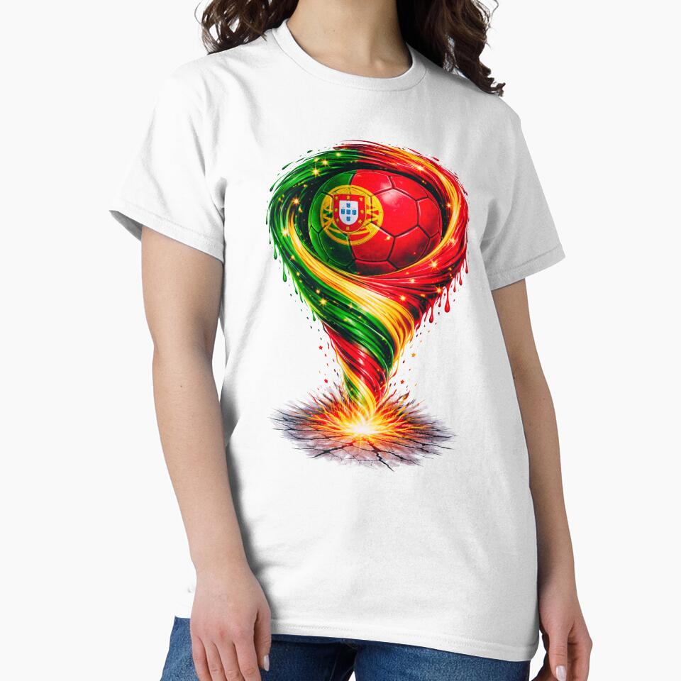 Portugal Football Tornado: Green and Red Vortex Art by FunToTheFullest