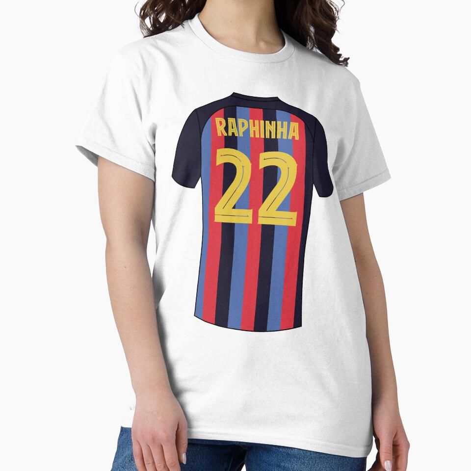 Raphinha Barcelona football jersey number 22 by Justtrendytees