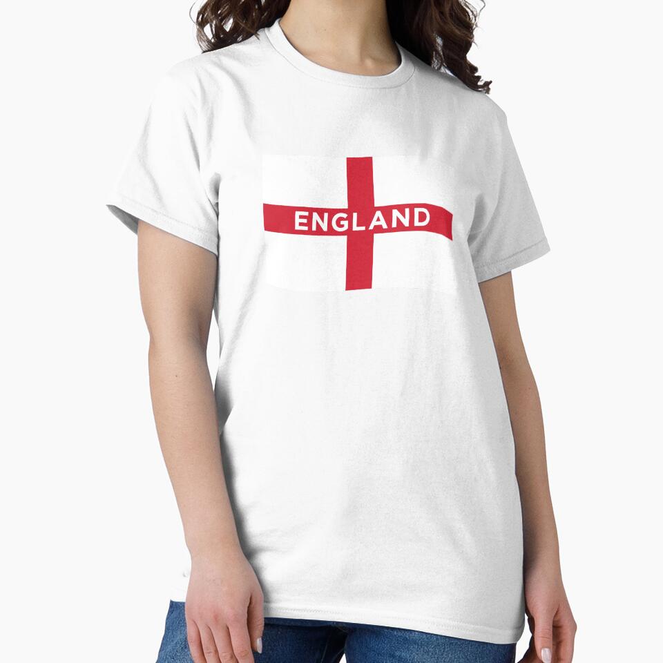 England Wave Flag With Text (On Black) by STUDIO-72