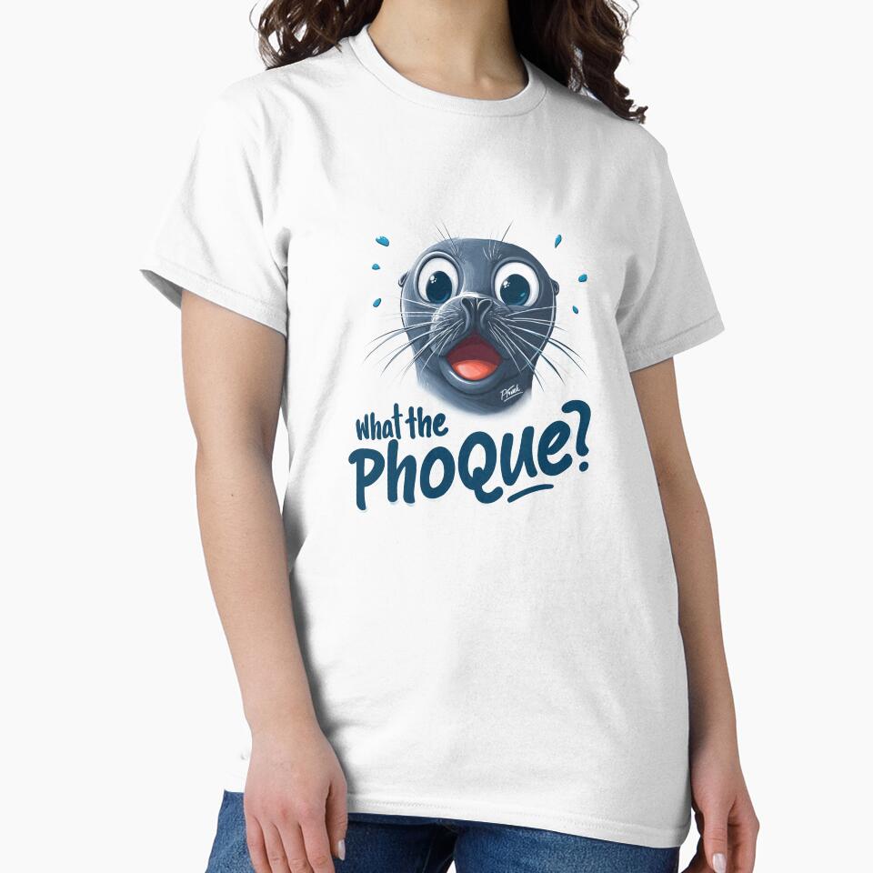 What the Phoque – Funny Seal Pun Tee / Sticker / Mug by AGraphicLook