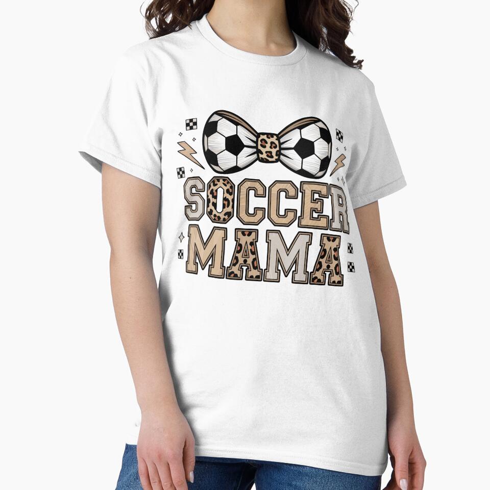 Soccer Mama Leopard Bow Graphic – Trendy Sports Mom Design by Snifferius