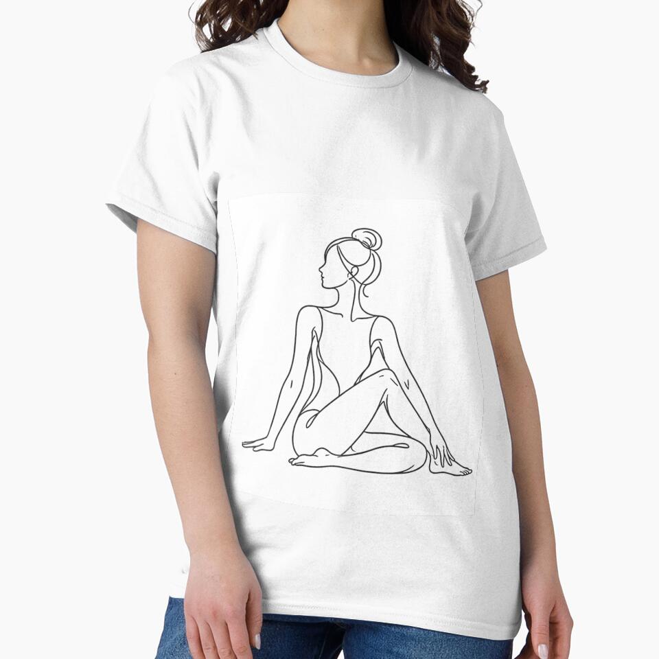Seated Twist Yoga One Line Art by BlairWynne