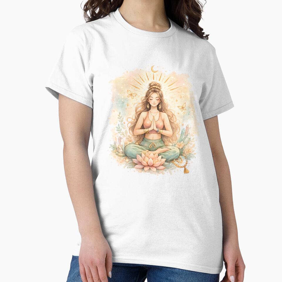 Yoga Life Namaste All Day Boho Watercolor Gift Idea for Funny Fans by Divakar Fashion