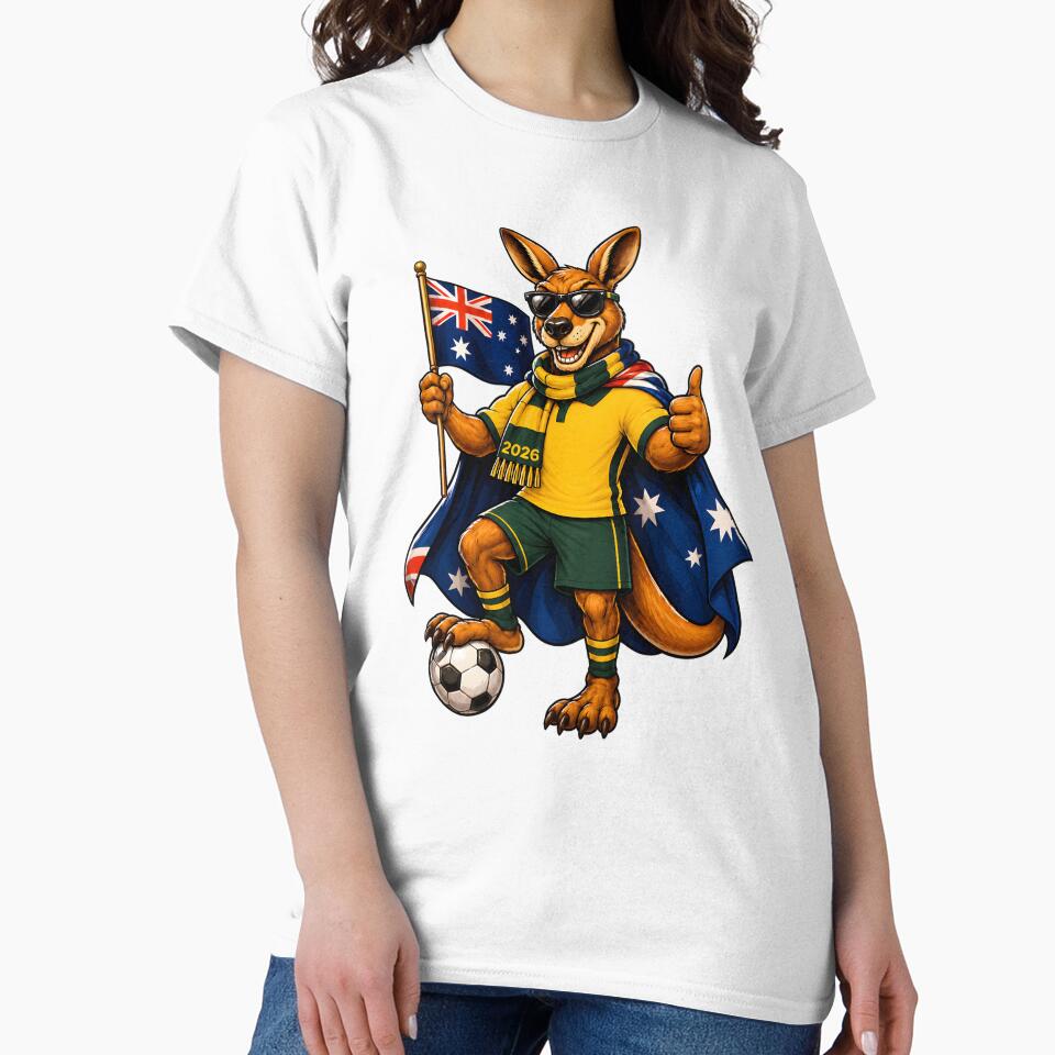 Australia Kangaroo Soccer Ball Football Aussie Supporter 2026 by wishtopia