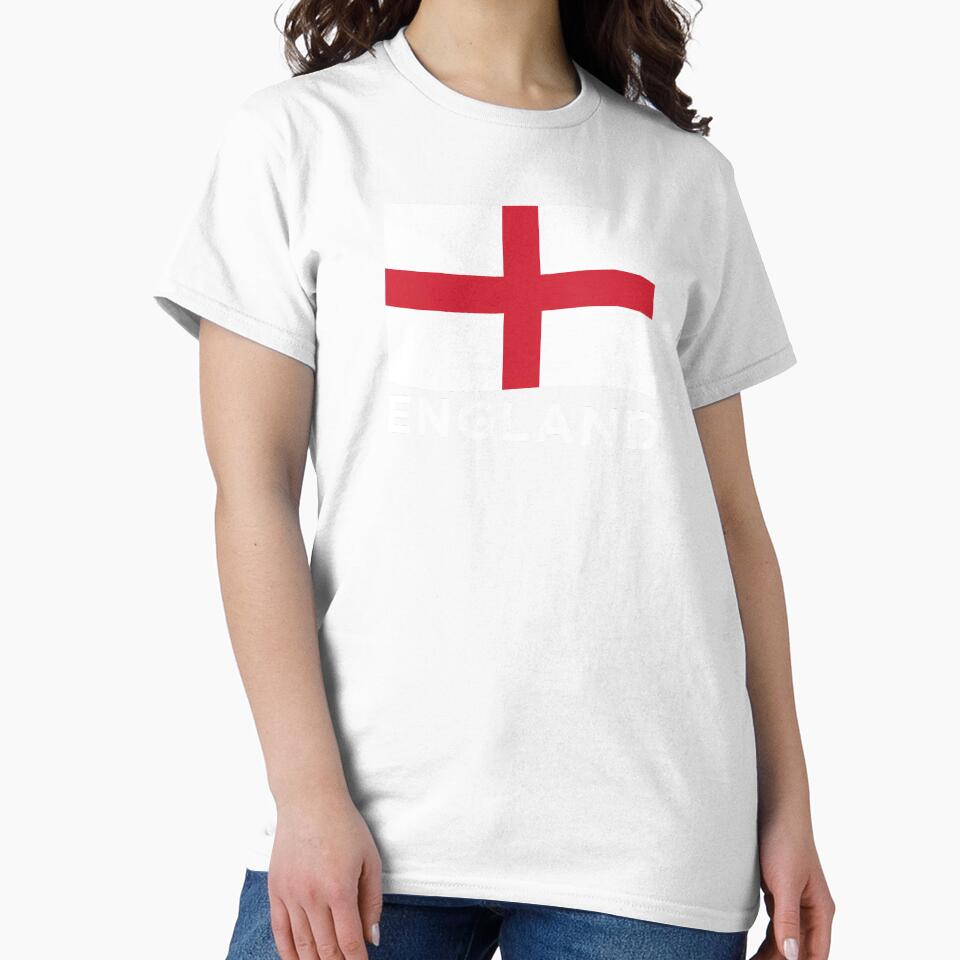 England Wave Flag (Text Under on Red) by STUDIO-72