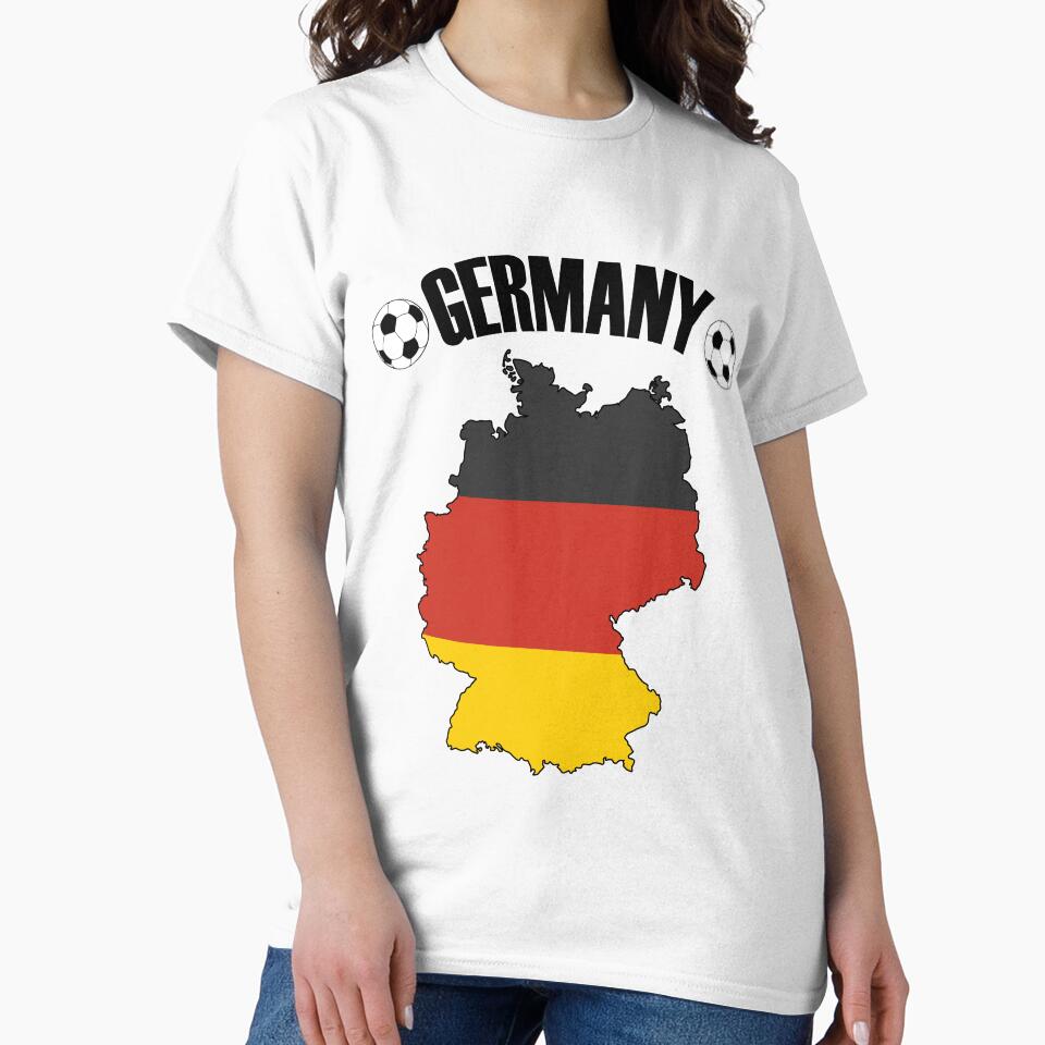 Germany Football Map - German Flag Soccer Balls by TravelScientist