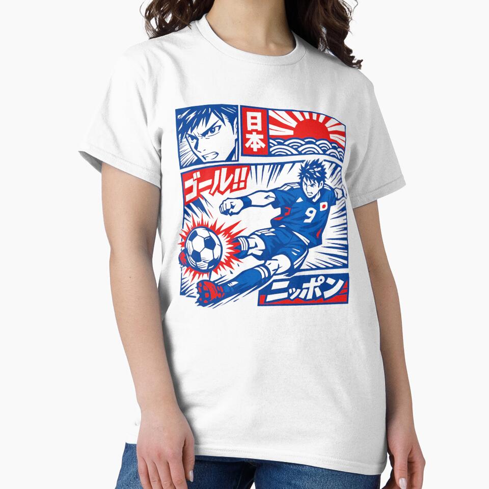 Japan Soccer Anime Shirt – Japanese Football Striker Graphic, Manga Style Goal Kick, Streetwear Japan Design by JonelCrafts