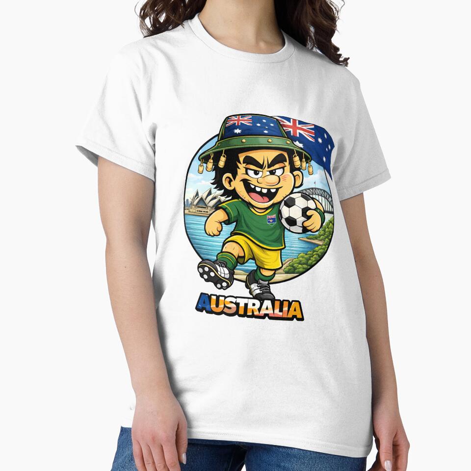 Australia Soccer Fan Cartoon Shirt by theKcodeHQ