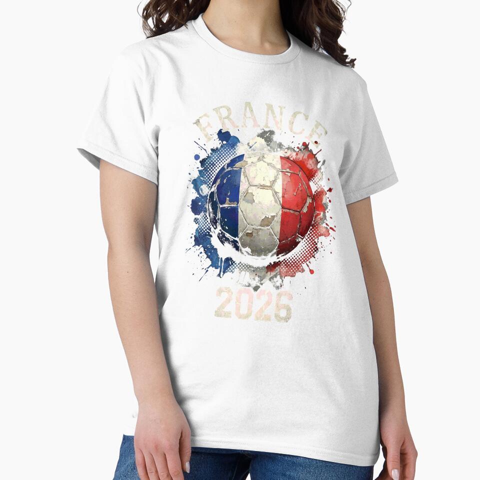 France 2026 Football Art | Vintage Tricolor Soccer Ball Splash Design by Imaginationbeyond