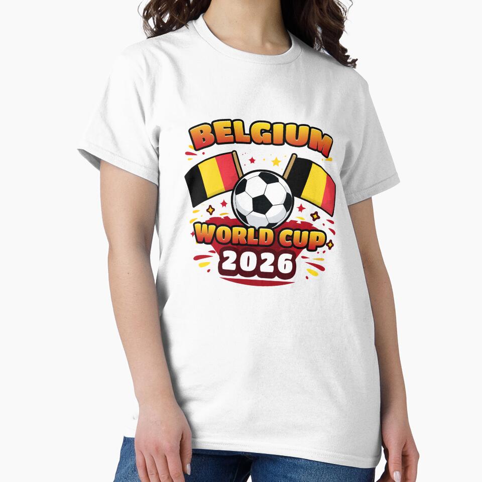 Belgium World Cup 2026 Shield  Minimal Football T-Shirt Design by Ramkumar2025