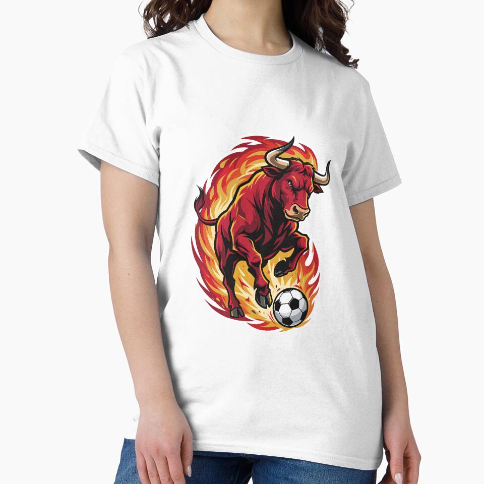 Fiery Spanish Bull Soccer Spirit by JaaGo PopLab