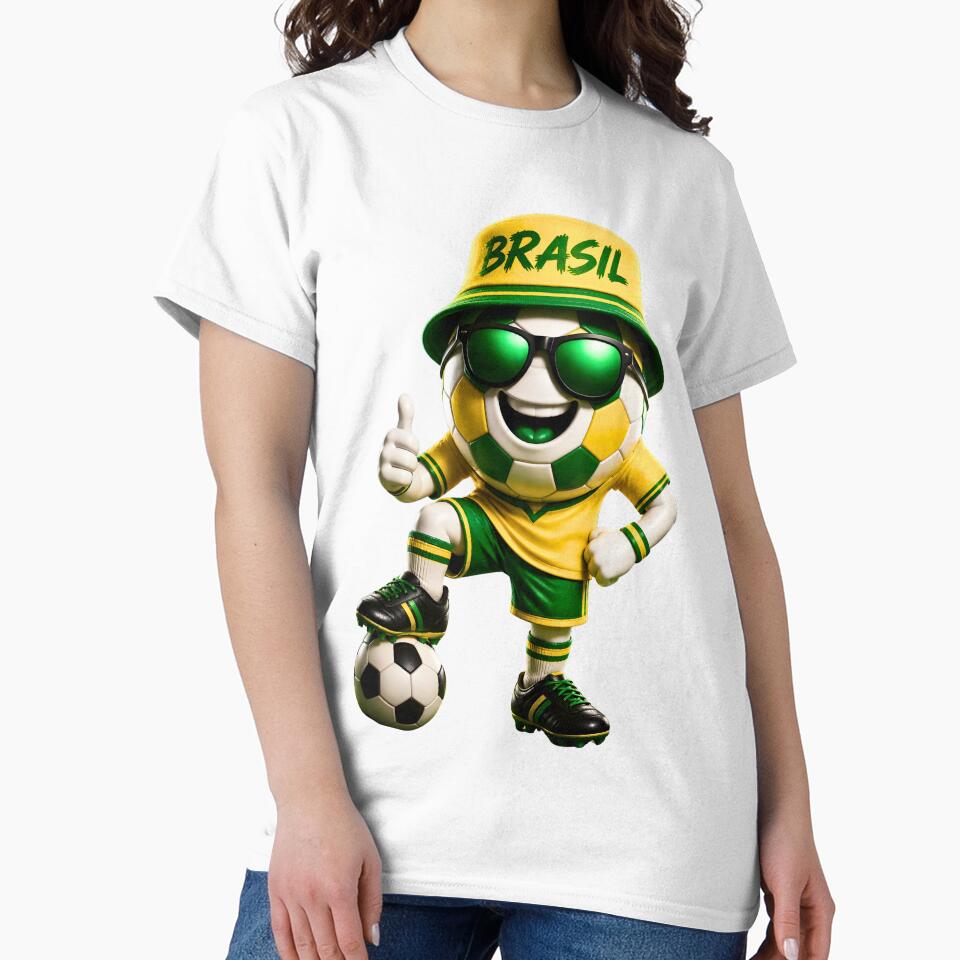 Brazil Soccer Mascot Funny Football Cartoon Graphic by ArtSpark Studio