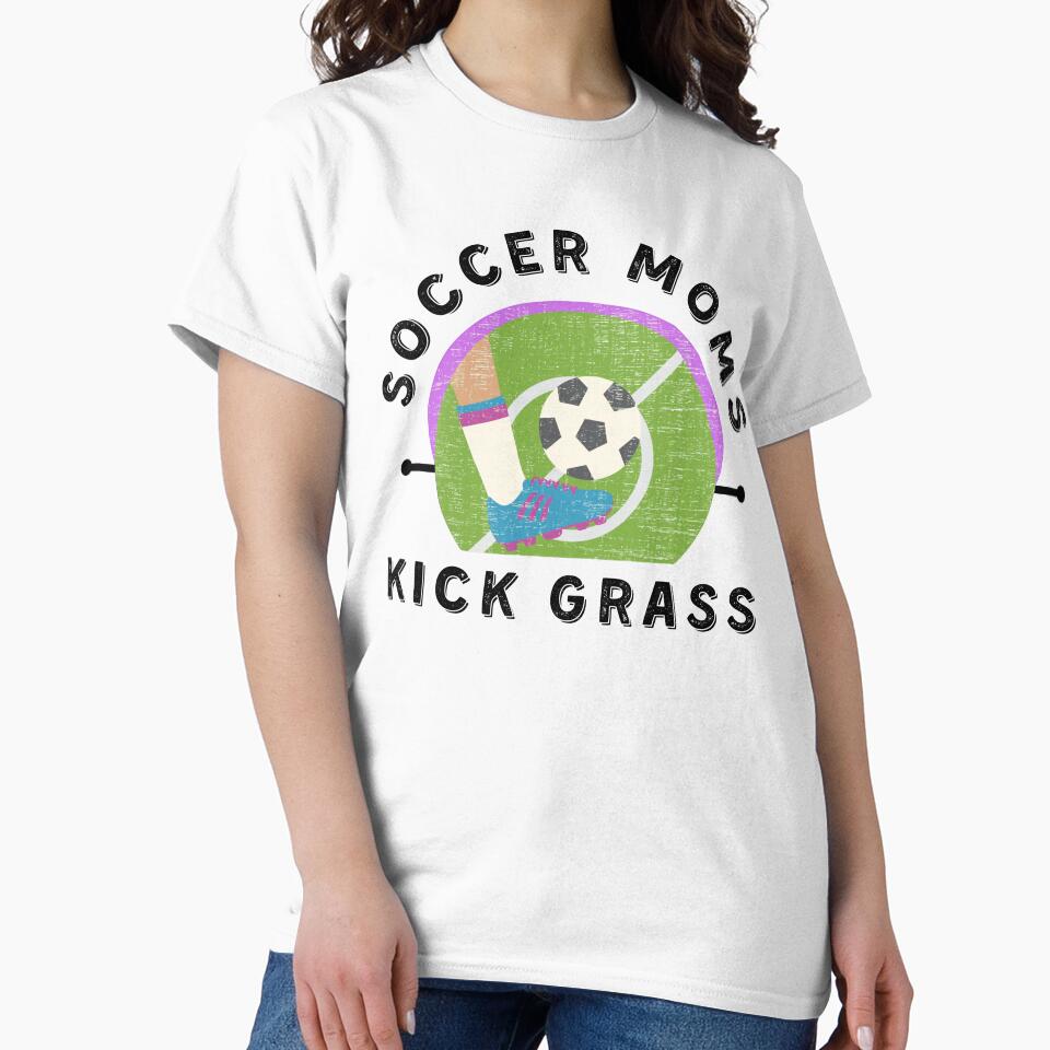 Funny Soccer Mom/Soccer Moms Kick Grass- White by Designs By YL