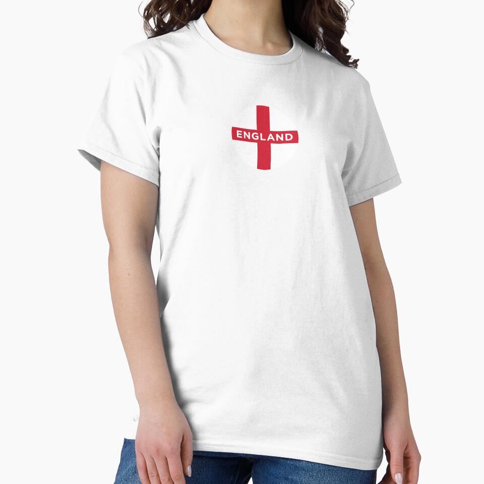 England Flag Roundel with Text (On Red) by STUDIO-72