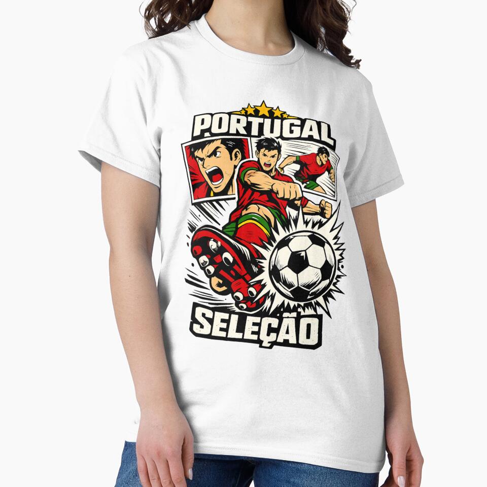 Portugal Soccer Anime Design – Seleção Football Player Kick Graphic Tee by JonelCrafts