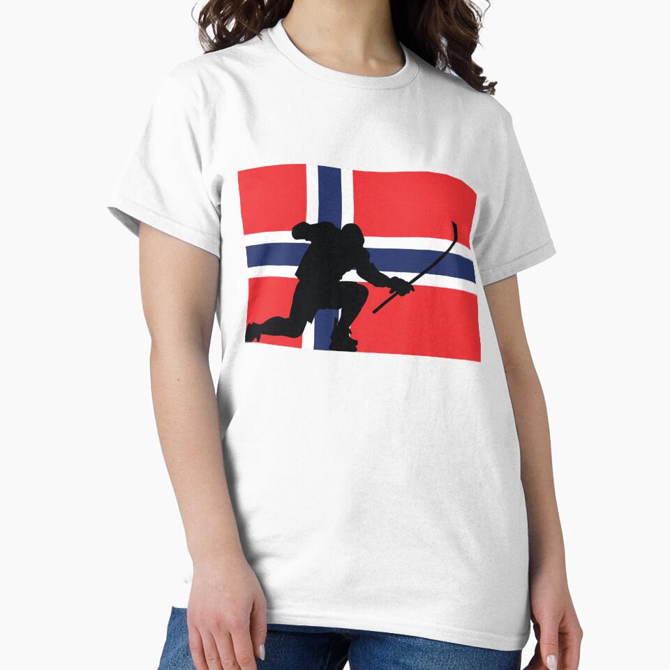 Norway Ice Hockey Silhouette Celebration by CanvasTee