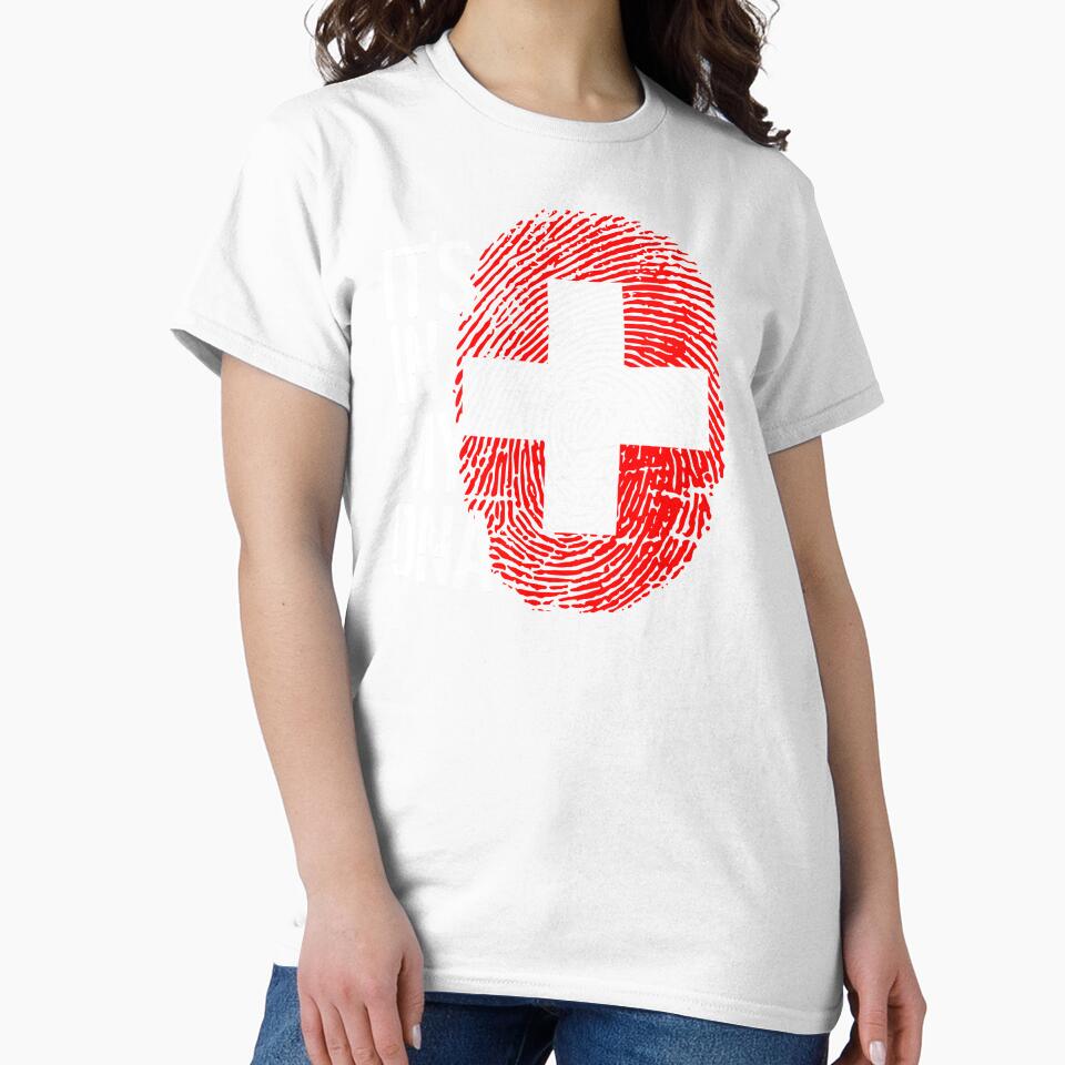 Switzerland Flag Fingerprint - It's in my DNA Swiss by PartyShirts1