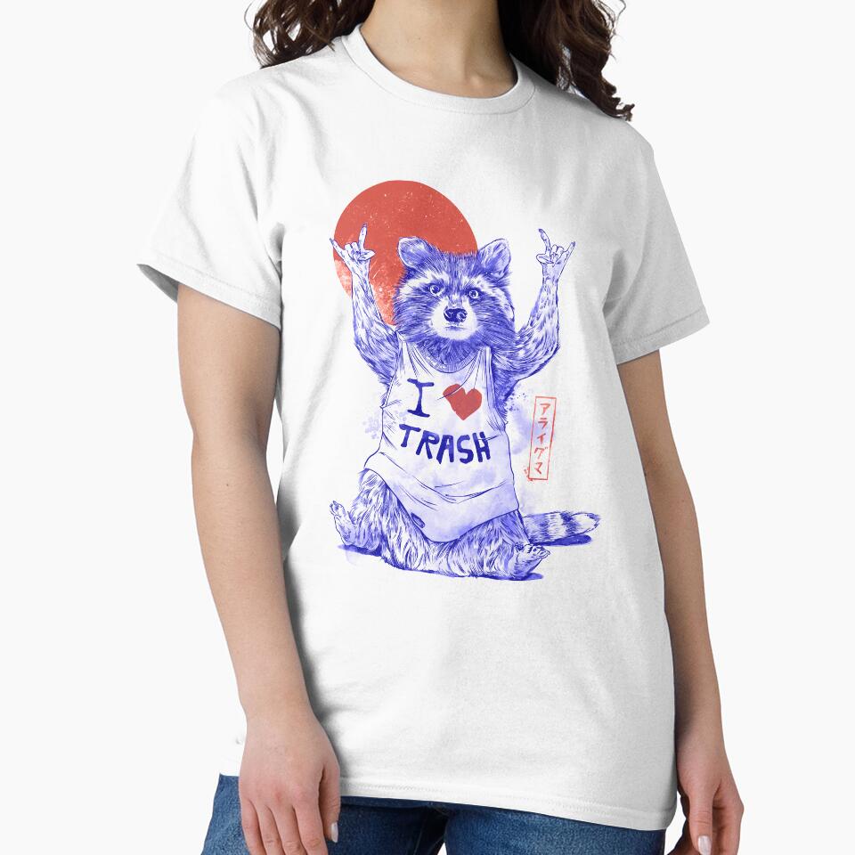 I Love Trash - Cute Funny Metal Raccoon Gift by EduEly