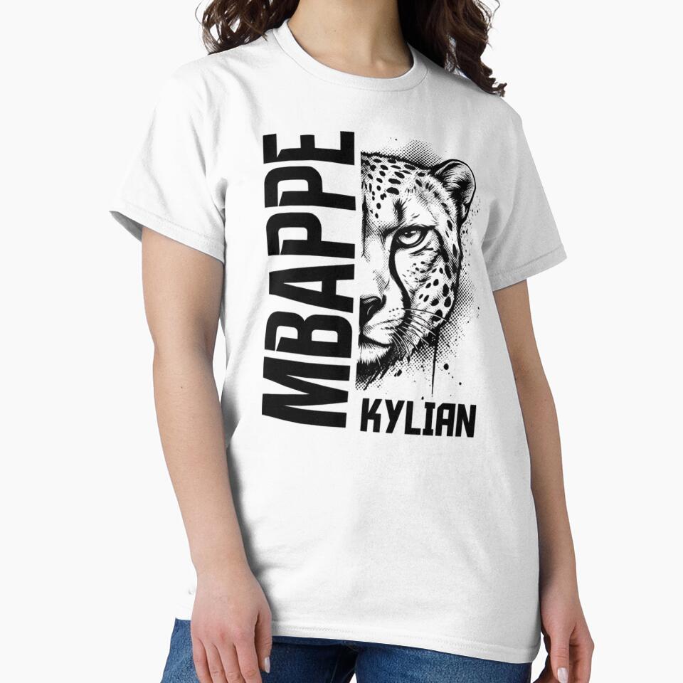 Kylian Mbappe Cheetah Mascot Black and White Soccer Graphic by Holy-Verse