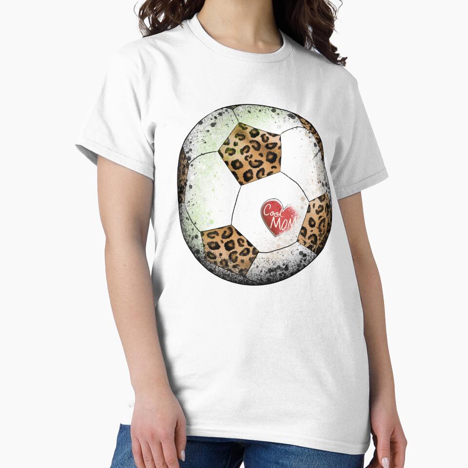Cool Mom Soccer Ball - Leopard Print Mom Heart Illustration by TheArtOfTreble