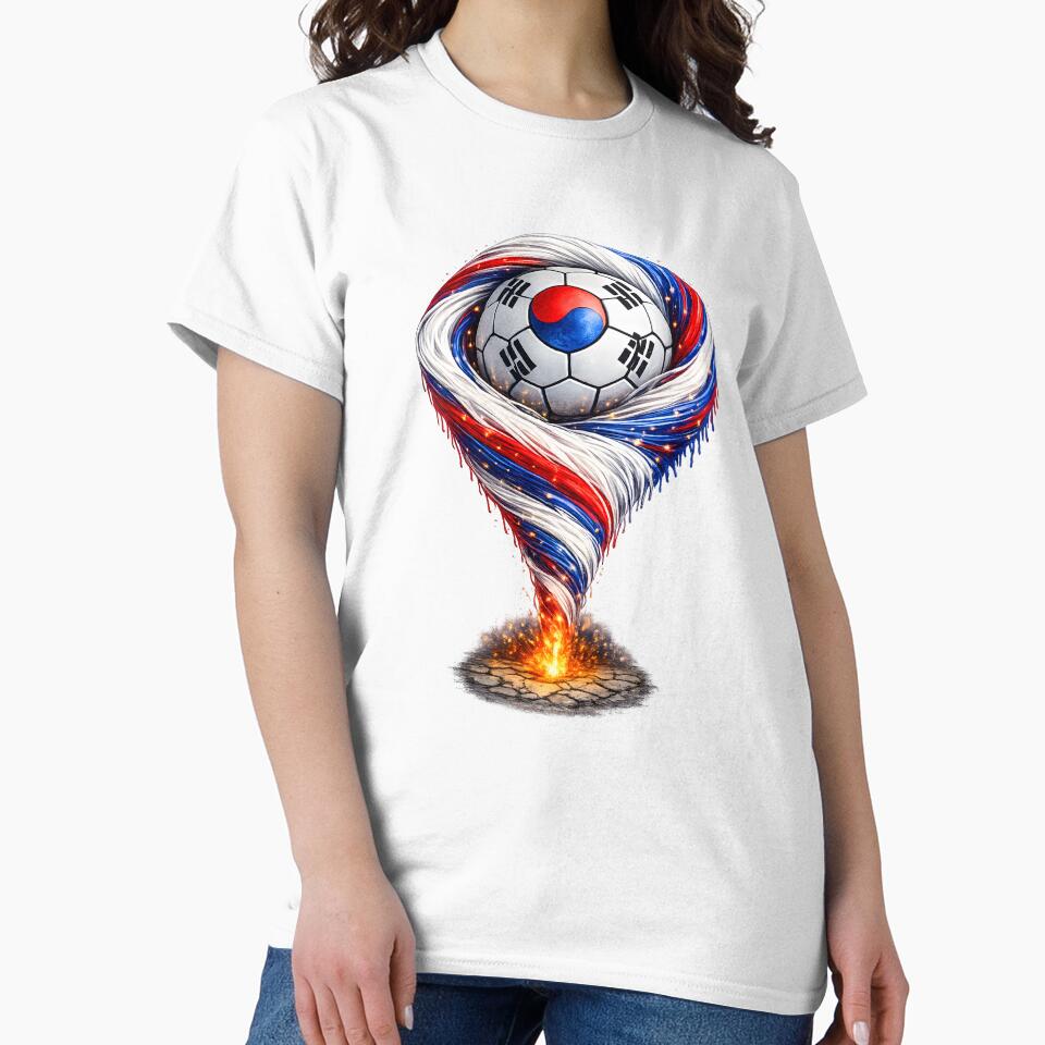 South Korea Football Tornado - Red Blue Vortex Art by FunToTheFullest