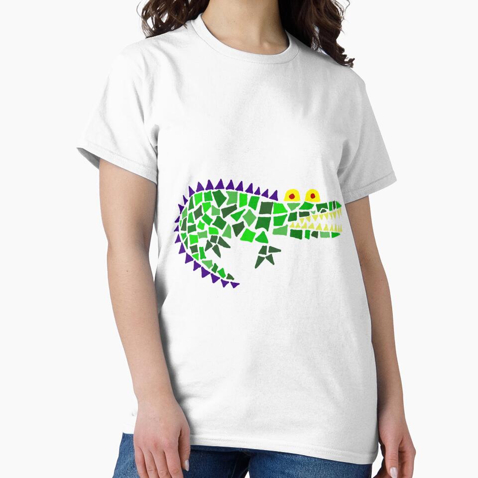 Funny and Cool Crocodile Abstract Art Original by Nature's Fancy