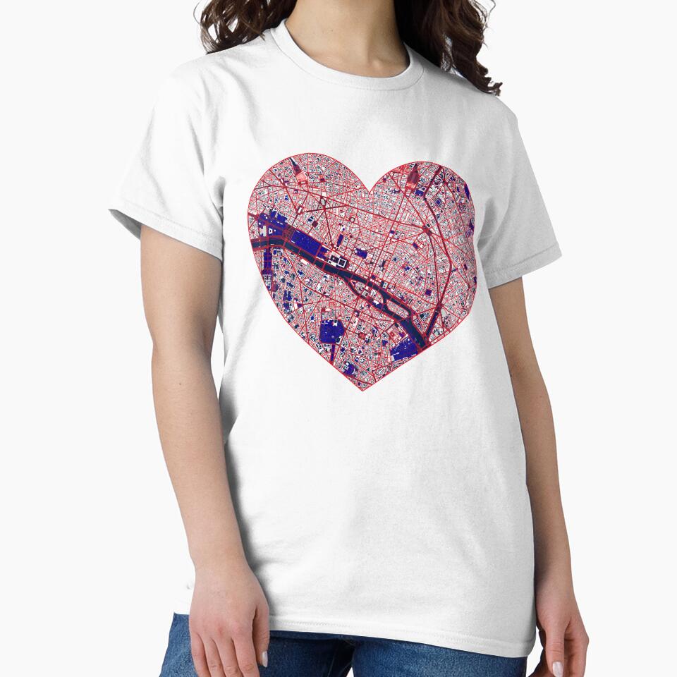 Paris Heart Map – French Football Inspired City Art by BottleGnome