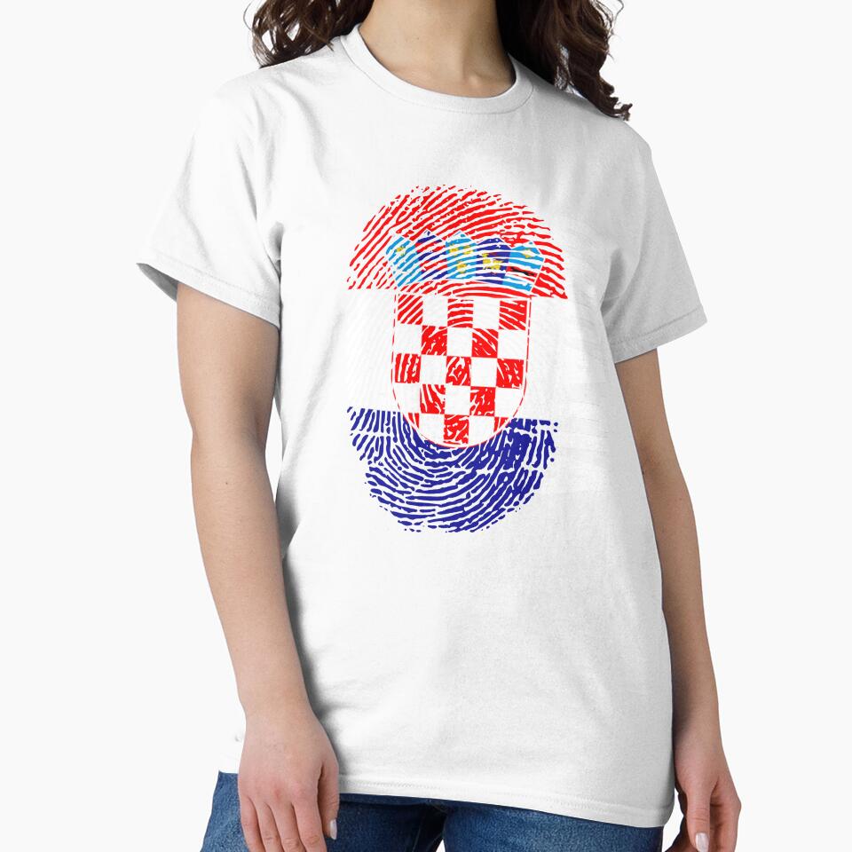 Croatia Flag Fingerprint DNA Croatian by PartyShirts1