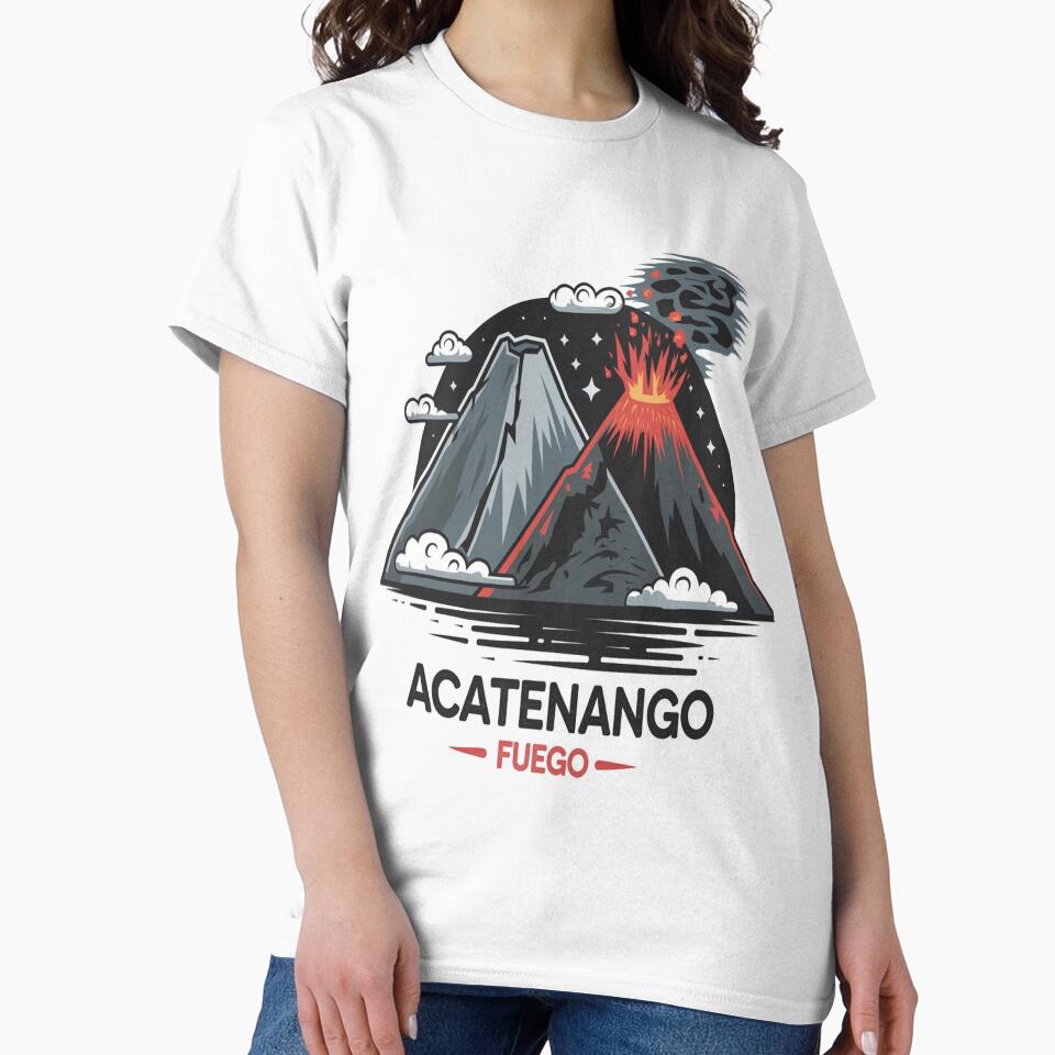 Twin Volcanoes Acatenango & Fuego | Guatemala Volcano Hiking Souvenir Art by Globalcitytees