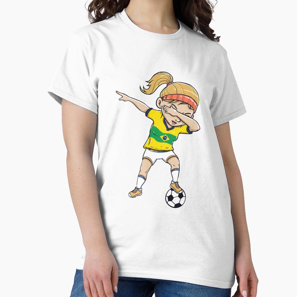 Dabbing Soccer Player Funny Brazil Fan product girl by Pummli