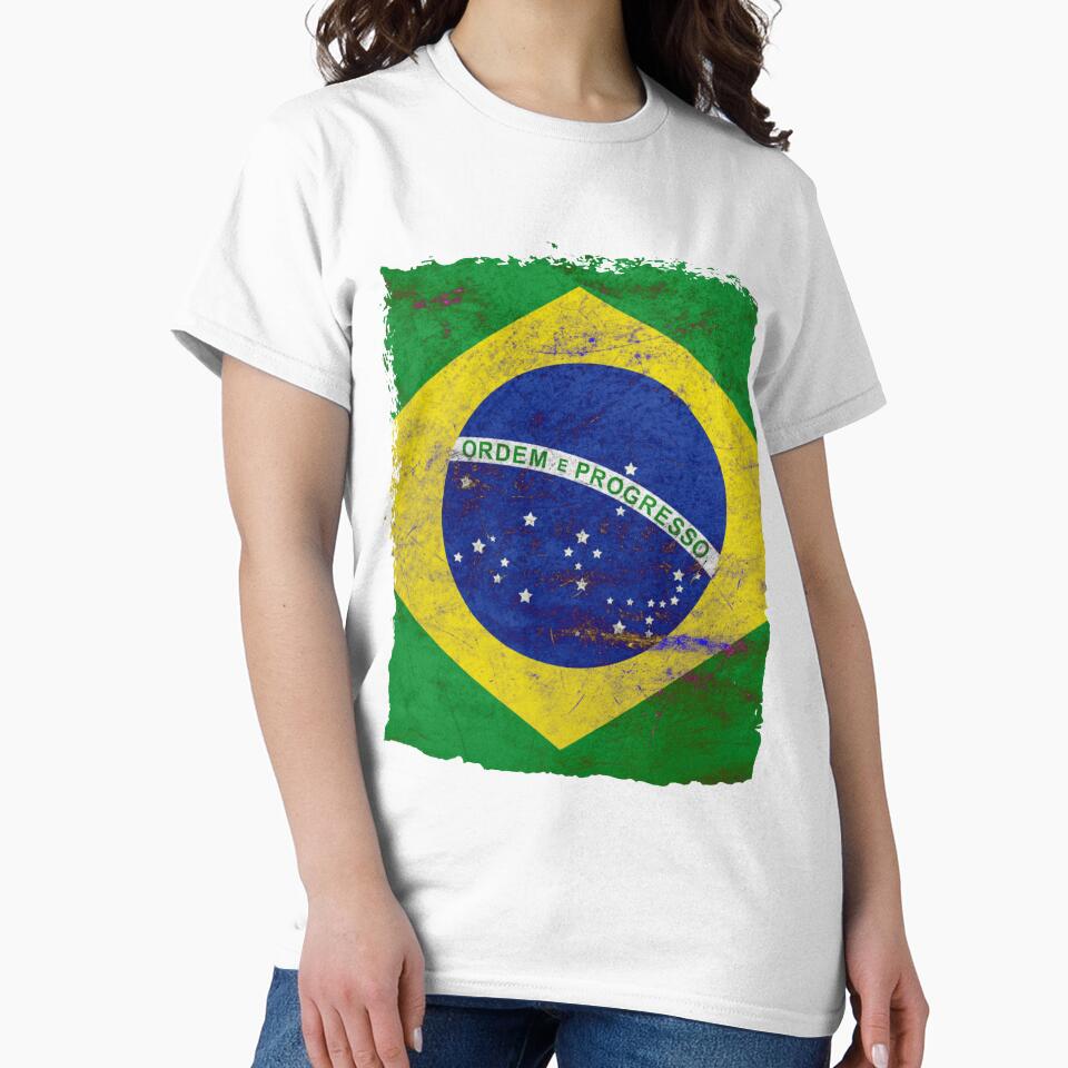 Brazilian Flag Metal Texture – Vintage Grunge Design by RoyalMerchantShop