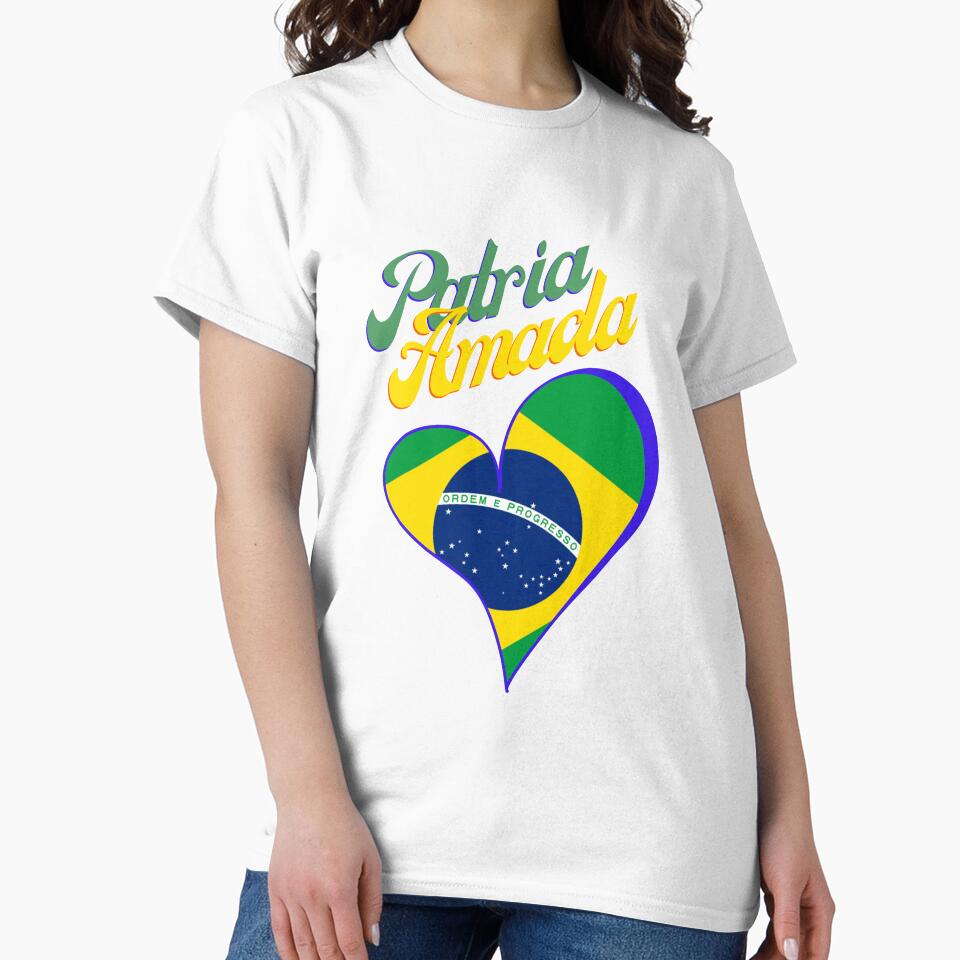 Brazil Heart - Patria Amada World Cup 2022 Brazilian Soccer Green, yellow, white and blue by Lumia Creations